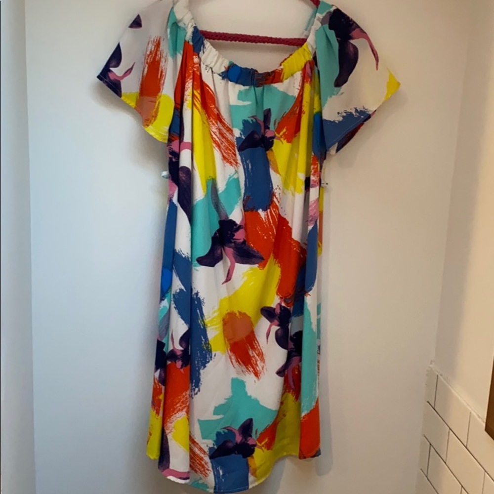 Bright spring maternity dress